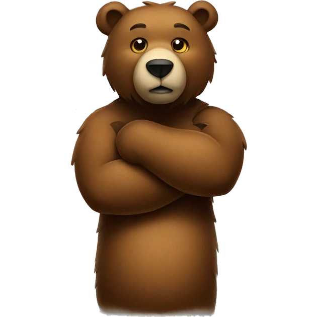 bear arm crossed in shape of an x emoji