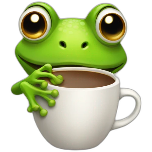 frog drinking coffee emoji