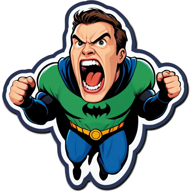 Hero screaming some emoji