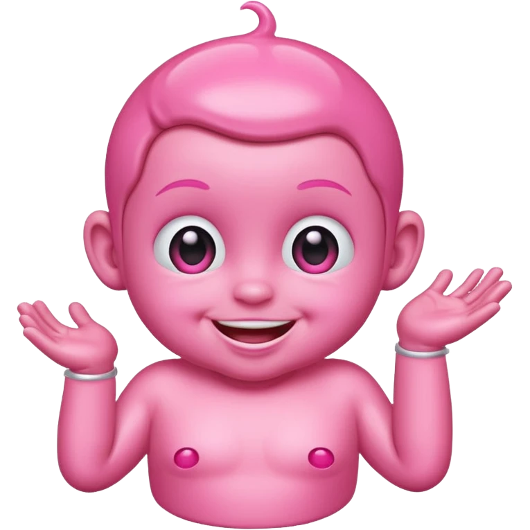 Smiling freaky baby oil pink emoji