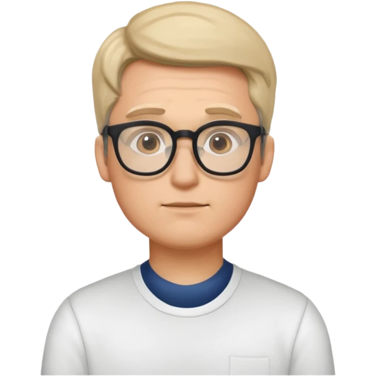 sigma male with nerdy glasses, thinking emoji