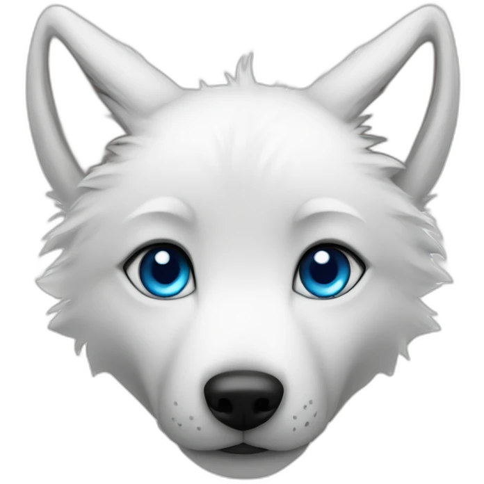 white wolf cub with blue eyes emoji