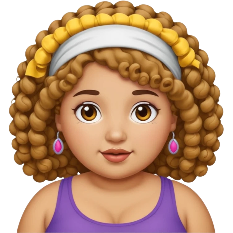 curly fat girl with headband emoji