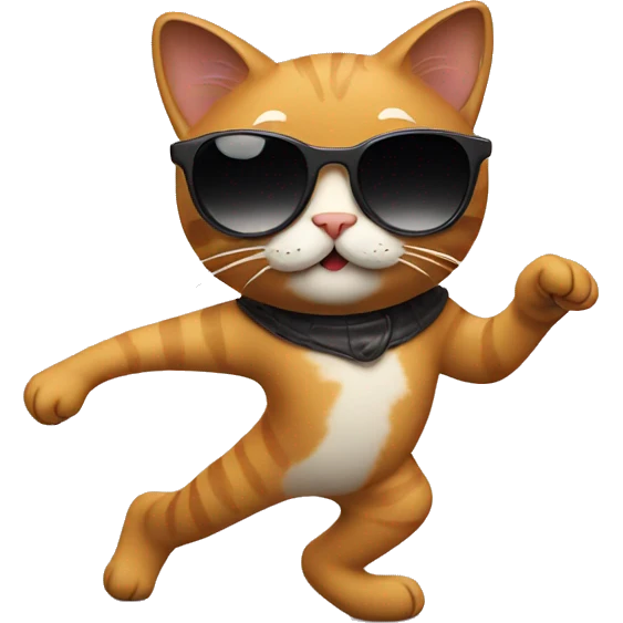 Cat dancing with sunglasses  emoji