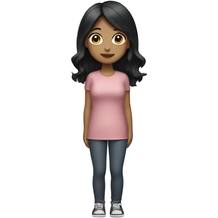 Girl with black hair getting up emoji