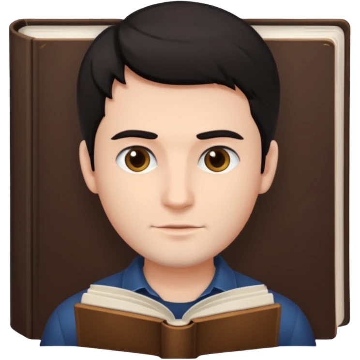 Chico morocho corte libro emoji