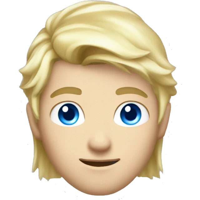 male mage blonde hair, blue eyes emoji