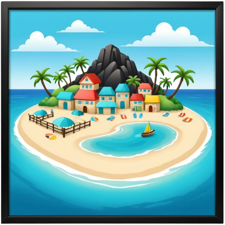attractive island  with a beach and infrastructure  emoji