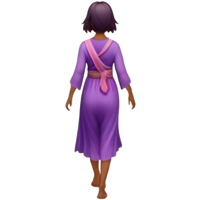 A small figure walks back across a foggy bridge, holding soft pink and purple orbs in each hand—symbolizing compassion and forgiveness. A gentle heart aura trails behind them, showing healing in motion. emoji