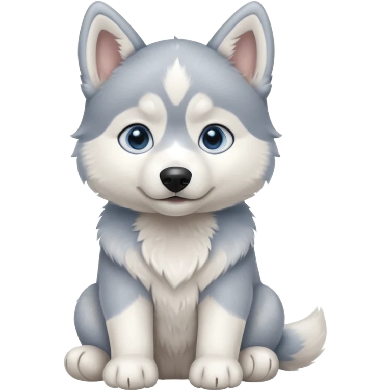 a sitting husky puppy emoji