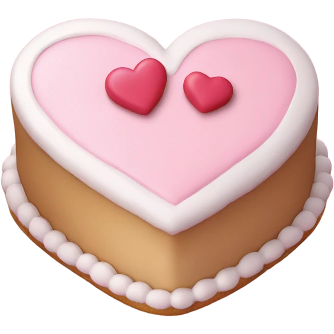 Heart shaped cake pink and white coquette  emoji