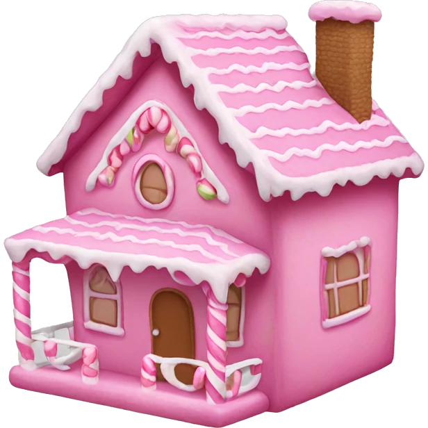 pink gingerbread house emoji