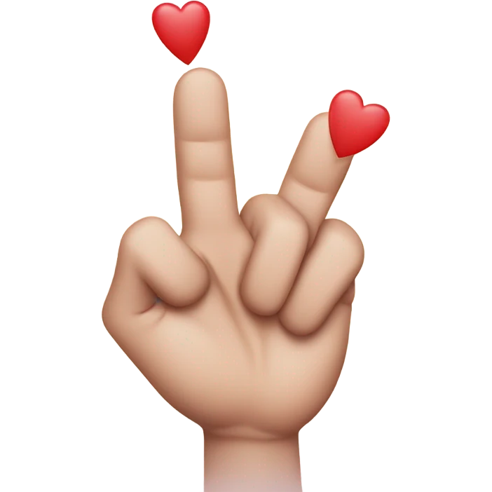 Middle finger with hearts around it emoji