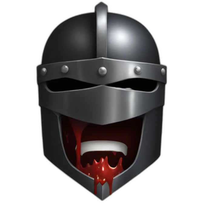 upper body of black knight, bloody emoji