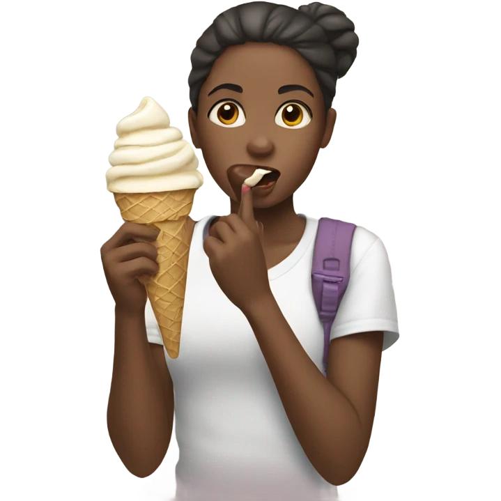 Girl eating ice cream emoji