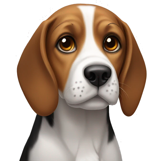 Beagle with black and brown face emoji