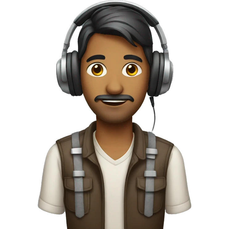 Indian man with headphones emoji