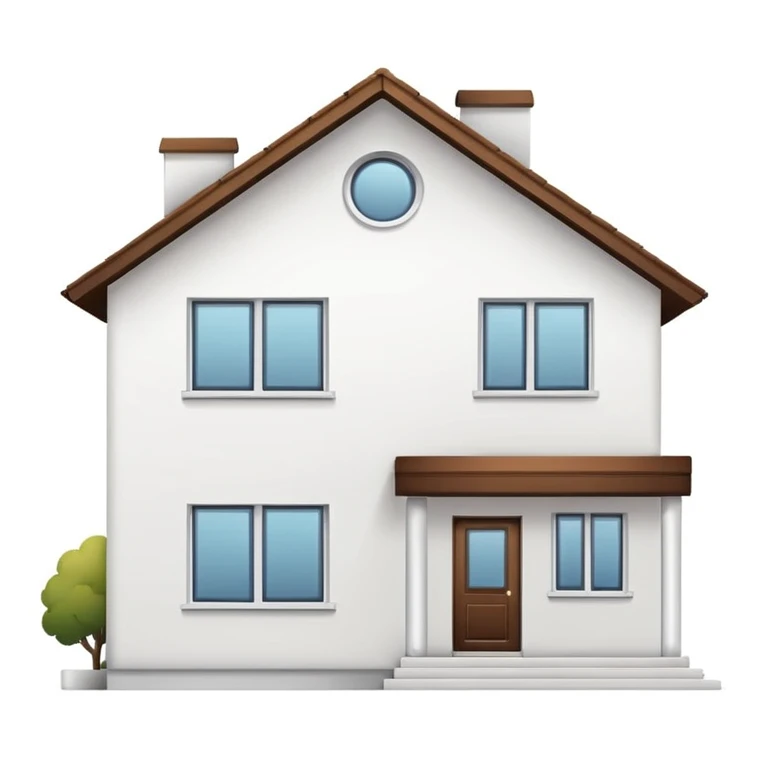 shared house minimalistic on white background, fullly filled emoji