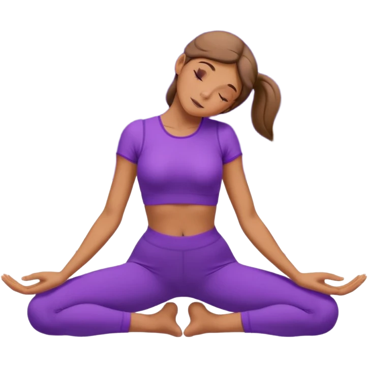A woman with purple outfit bending backward in camel pose, mandala background, dreamy stars floating around. (your reference pose) emoji