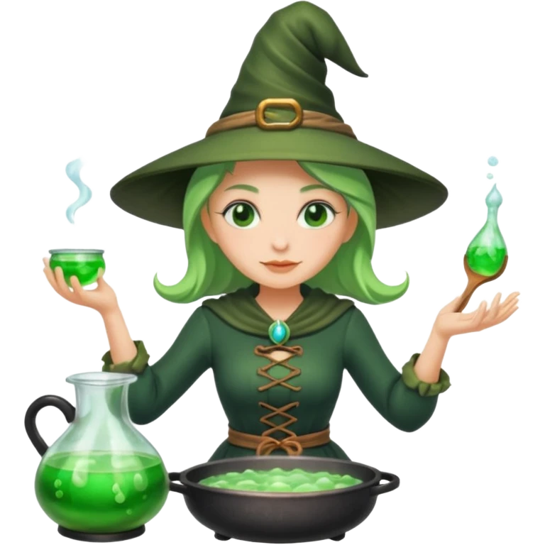 green witch cooking potion emoji