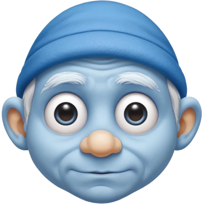 Smurf oude man normaal oogen emoji