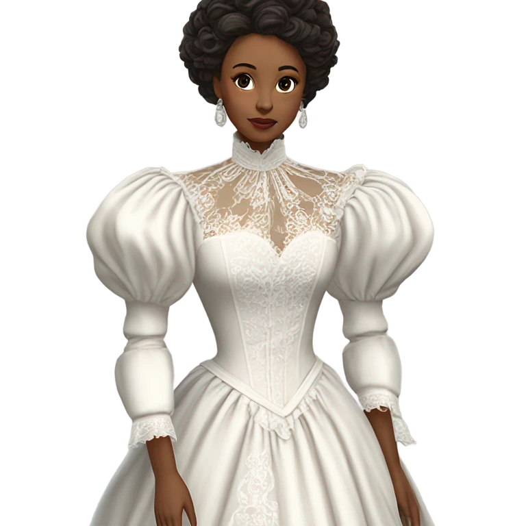 White victorian dress gown emoji
