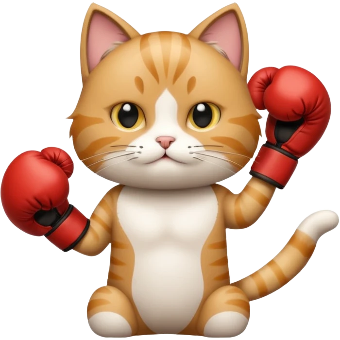 Cat with boxing gloves emoji