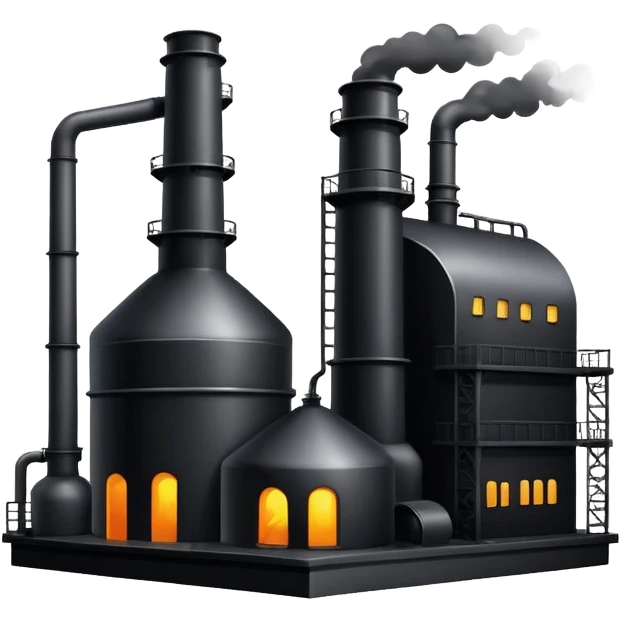 black oil factory emoji
