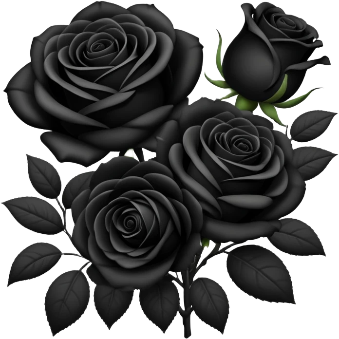 Black bouquet of roses emoji