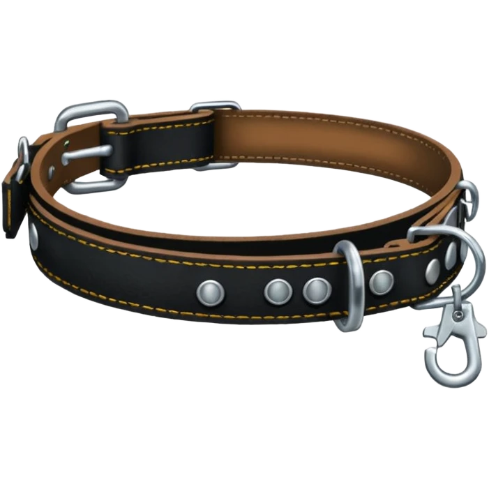 Leash – black collar with leash hanging emoji