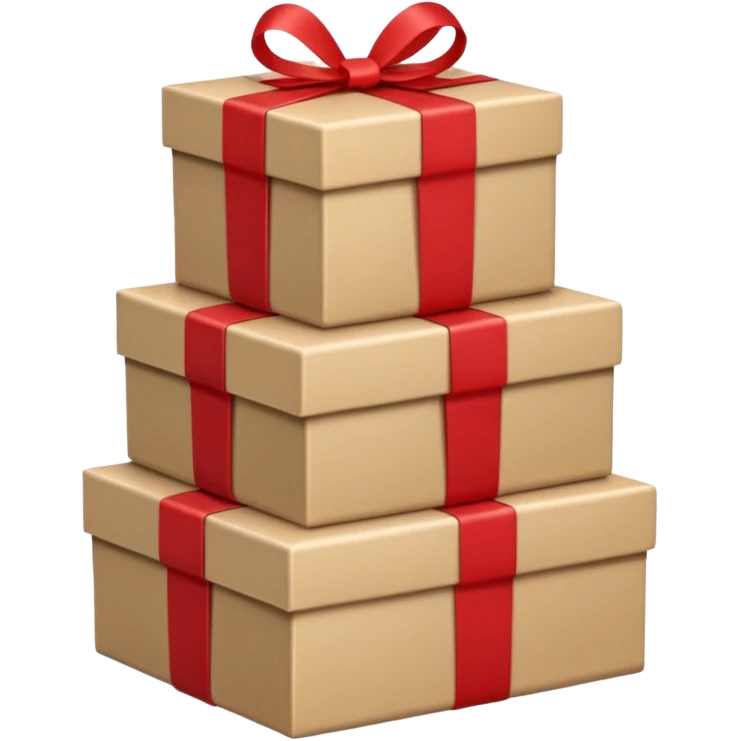 stacks of beautiful beige gifts and brown books emoji