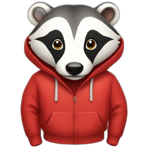 a badger wearing a red pull over emoji