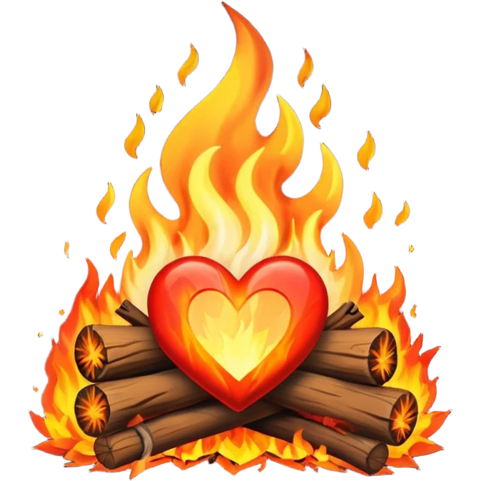 Campfire heart emoji