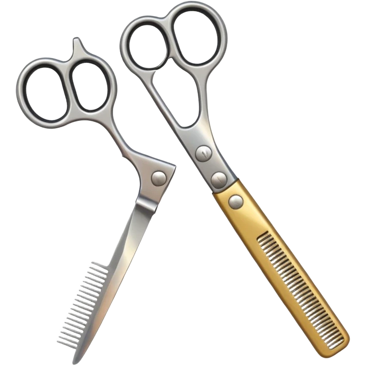 Make into an emoji with hair shears and a comb 2D emoji