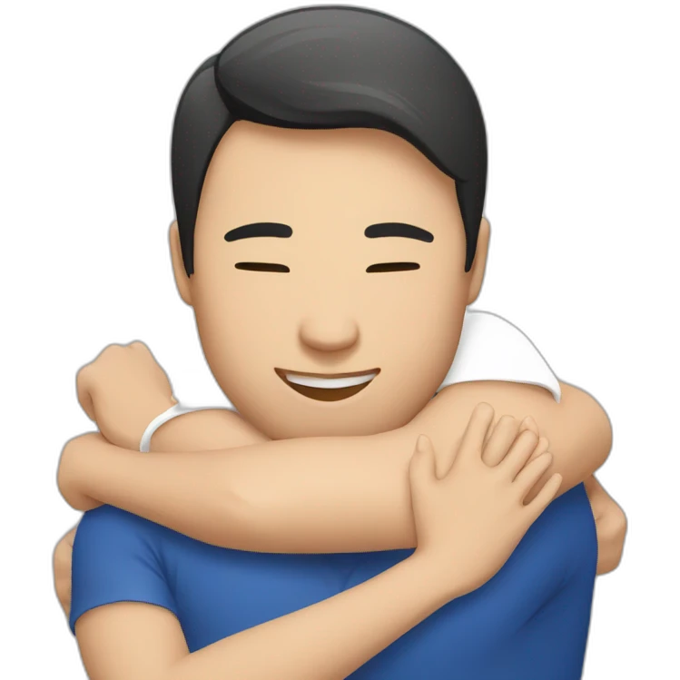 russian hugs asian emoji
