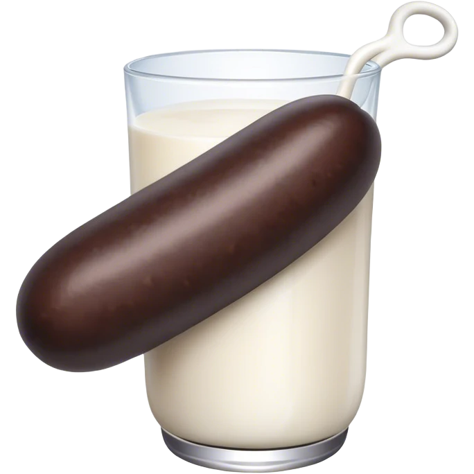 Black sausage with milk on it  emoji