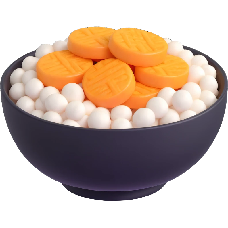 glossy appetizing bowl of 떡볶이 rice cakes emoji