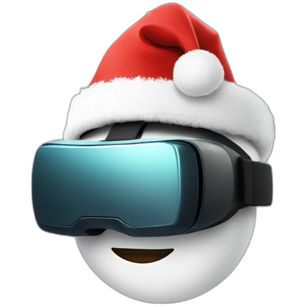 vr headset in christmas hat emoji