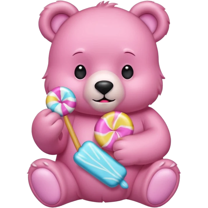 Pink Bear with candy emoji