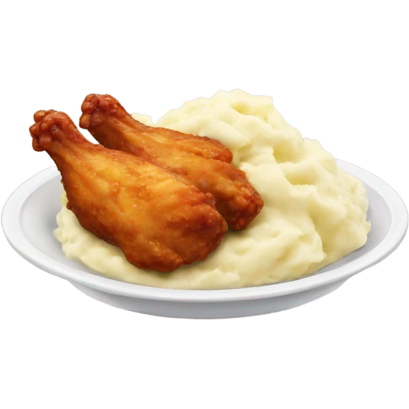 Chicken wings and mashed potatoes emoji