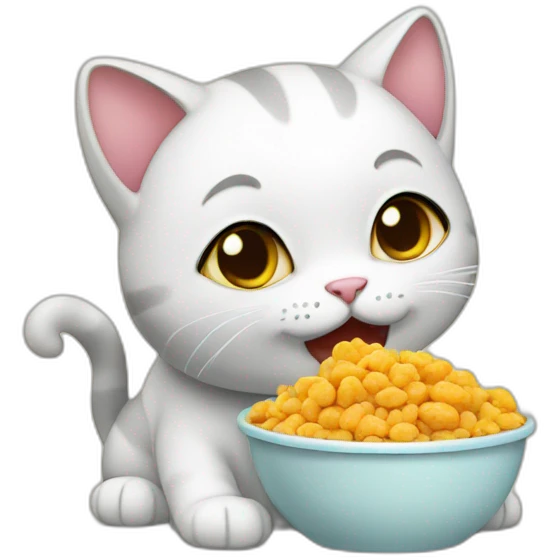 cute cat eating food emoji