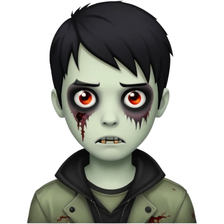 boy zombie with black hair emo emoji