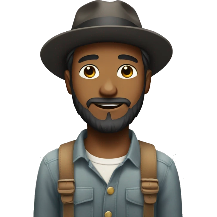 bearded boy in a hat emoji
