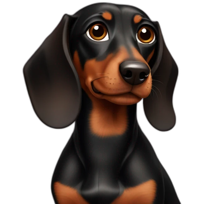 Black and brown dachshund dog emoji