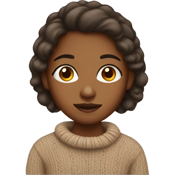Brown girl, wearing sweater emoji