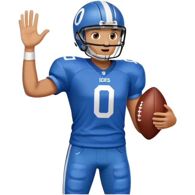 football player wearing blue jersey with number 0 emoji