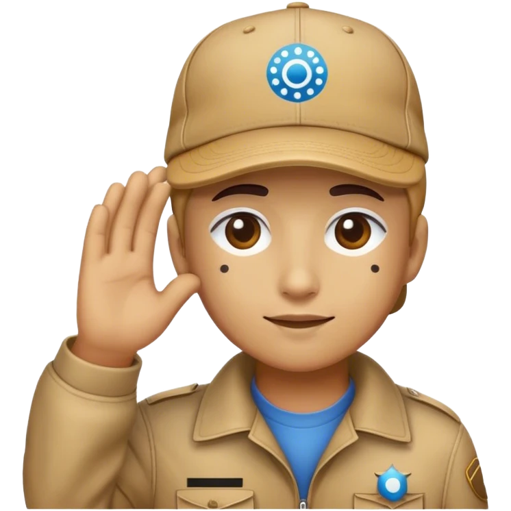 can you create me a discord emoji of a salute emoji while wearing a cap with the cardano (ada) logo on it emoji