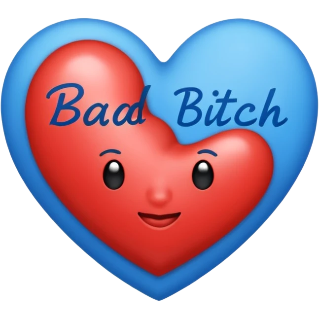 blue Bad bitch words written inside heart emoji
