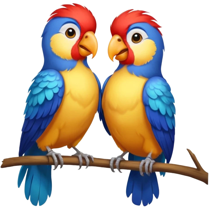A beautiful love birds singing emoji
