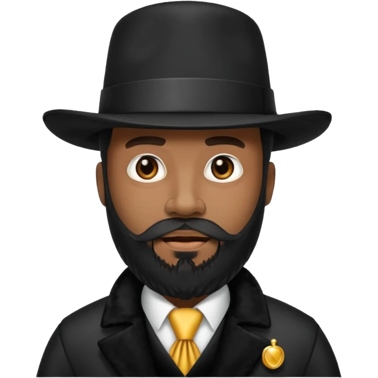 A black pimp with a full beard emoji